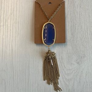 Kendra Scott Gold Necklace with Blue Pendant